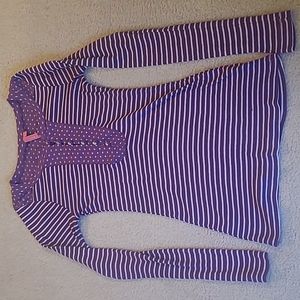 Purple striped and polka dot Long Sleeve